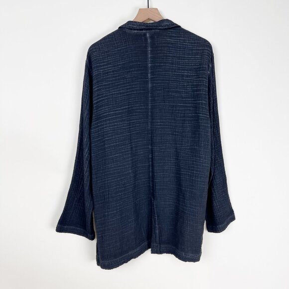 Ikikiz Pokoloko Crinkle Jacket Gauzy Oversized Boho Cardigan Sweater Jacket Coat - Picture 14 of 15